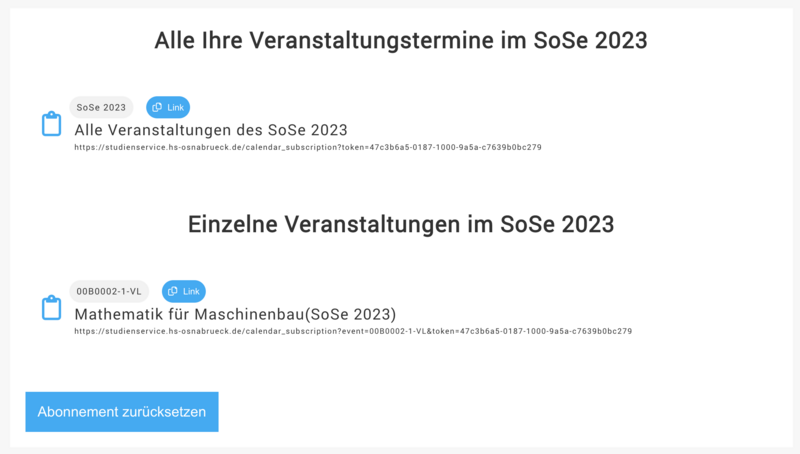 ical-Link auswählen