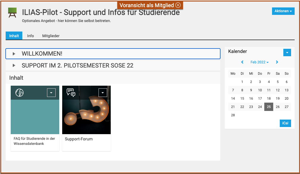 ILIAS HSOS ILIASWiki Grundlagen und mehr Erste Schritte im Kurs